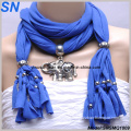 2014 Fashion Lady′s Blue Pendant Scarves (SNSMQ1009)